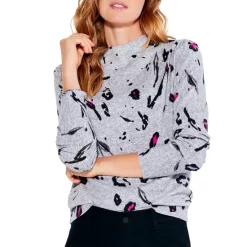 Best Pirce 😀 NIC+ZOE Petal Toss Sweater Grey Multi 🔥