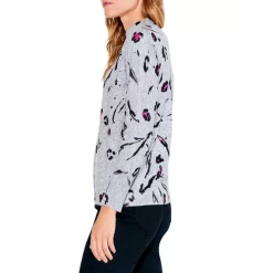 Best Pirce 😀 NIC+ZOE Petal Toss Sweater Grey Multi 🔥 -NIC+ZOE Sales unnamed file 186