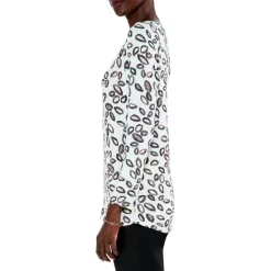 Brand new 🛒 NIC+ZOE Tossed Neutrals Printed Long Sleeve Tee Neutral Multi 🔥 -NIC+ZOE Sales unnamed file 191