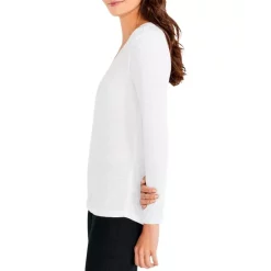 Deals 😀 NZT NIC+ZOE Long Sleeve V-Neck Tee Paper White 🎁 -NIC+ZOE Sales unnamed file 194