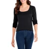 Budget 😉 NZT NIC+ZOE NIC+ZOE Long Sleeve Square Neck Tee Black Onyx 😍 -NIC+ZOE Sales unnamed file 201