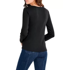 Budget 😉 NZT NIC+ZOE NIC+ZOE Long Sleeve Square Neck Tee Black Onyx 😍 -NIC+ZOE Sales unnamed file 203