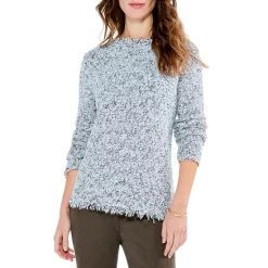 Discount 💯 NIC+ZOE Mix Knit Fringed Sweater Brown Multi 😉