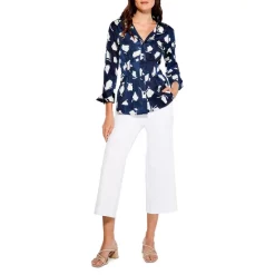 Best reviews of 🌟 NIC+ZOE Mosaic Blues Printed 👕 Shirt Indigo Multi 🎉 -NIC+ZOE Sales unnamed file 262