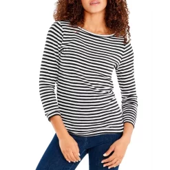 Discount 😀 NZT NIC+ZOE Stripe Bracelet Sleeve Tee White Multi ✨