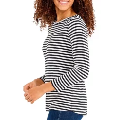 Discount 😀 NZT NIC+ZOE Stripe Bracelet Sleeve Tee White Multi ✨ -NIC+ZOE Sales unnamed file 290