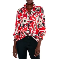 New 🎁 NIC+ZOE Petal Pop Top Red Multi 🔥