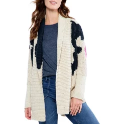 New 🎉 NIC+ZOE Bold Comfort Cardigan Sweater Neutral Multi ✔️