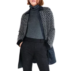 Best deal 🧨 NIC+ZOE Quilted Mix Media Knit 🧥 Coat Black Multi 🎁