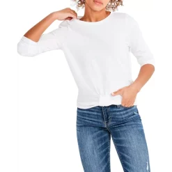 Cheap 🌟 NZT NIC+ZOE NIC+ZOE Bracelet Sleeve Knotted Top Paper White 🤩 -NIC+ZOE Sales unnamed file 350