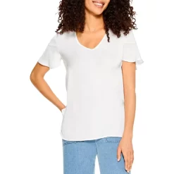 Discount 🥰 NIC+ZOE This And That Mixed Media Tee Paper White 🔥