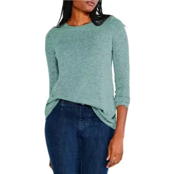 Brand new ๐ NZT NIC+ZOE Sweet Dreams Space Dye Long Sleeve Tee Soft Aqua ๐