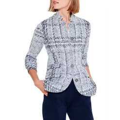 Flash Sale 🔥 NIC+ZOE Icicle Sweater Blazer Blue Multi 👍