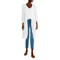 New 🌟 NIC+ZOE NIC + ZOE Double Gauze Open Front Sweater Paper White 🔥