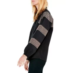 Deals 🔥 NIC+ZOE Touch Of Sequin Button Front 👕 Shirt Black Onyx 🧨 -NIC+ZOE Sales unnamed file 458