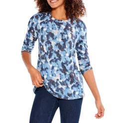 Best Pirce ⌛ NZT NIC+ZOE Sweet Dreams Long Sleeve Tee Blue Multi 🧨