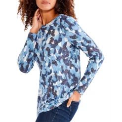 Best Pirce ⌛ NZT NIC+ZOE Sweet Dreams Long Sleeve Tee Blue Multi 🧨 -NIC+ZOE Sales unnamed file 477
