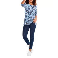 Best Pirce ⌛ NZT NIC+ZOE Sweet Dreams Long Sleeve Tee Blue Multi 🧨 -NIC+ZOE Sales unnamed file 478