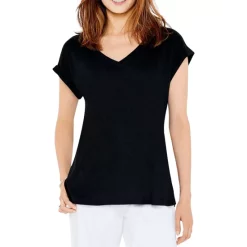 Cheapest ⌛ NZT NIC+ZOE NZT V Neck Tee Black Onyx ⭐