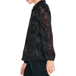 Budget ⌛ NIC+ZOE Starry Sky 👚 Shirt Black Onyx 🧨 -NIC+ZOE Sales unnamed file 50