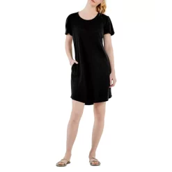 Coupon 😀 NZT NIC+ZOE Flutter Sleeve 👗 Dress Black Onyx 😀