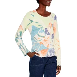 Promo 👏 NIC+ZOE Soft Meadow Sweater Green Mult ✔️