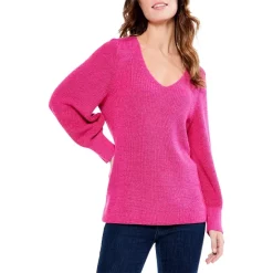 Wholesale 🧨 NIC+ZOE Shaker Knit V-Neck Sweater Dusty Melon 😀 -NIC+ZOE Sales unnamed file 526