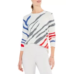 Discount 🔥 NIC+ZOE Falling Stripes Sweater Red Multi 🤩