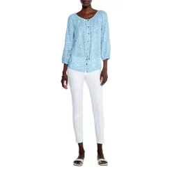 Hot Sale ✔️ NIC+ZOE In Stitches Top Blue Multi 🤩 -NIC+ZOE Sales unnamed file 541