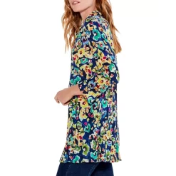 Wholesale 🤩 NIC+ZOE Bold Blossoms Crinkle 👚 Shirt Blue Multi ❤️ -NIC+ZOE Sales unnamed file 578