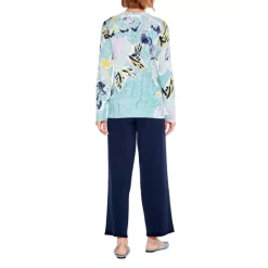 Best Sale 👍 NIC+ZOE Greenhouse Garden Printed Sweater Green Multi 😍 -NIC+ZOE Sales unnamed file 593