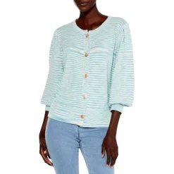 Best deal 🎁 NIC+ZOE Shifting Tides Striped Button Front Cardigan Orange Multi ⌛