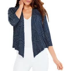 New ✨ NIC+ZOE Mixed Lines Four Way Cardigan Indigo Multi ⌛