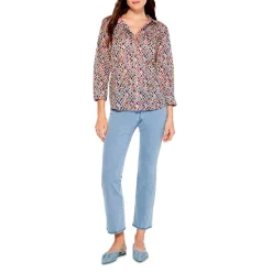 Cheap 😀 NIC+ZOE Beach Glass Printed Button Front 👚 Shirt Orange Multi 🧨 -NIC+ZOE Sales unnamed file 645