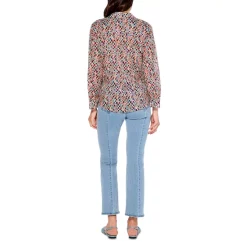 Cheap 😀 NIC+ZOE Beach Glass Printed Button Front 👚 Shirt Orange Multi 🧨 -NIC+ZOE Sales unnamed file 646