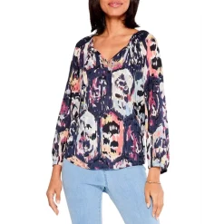 Wholesale 👏 NIC+ZOE Medallion Mix Top Indigo Multi ⌛