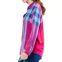 Deals 😍 NIC+ZOE Petite Punchy Plaid 👕 Shirt Pink Multi ✔️ -NIC+ZOE Sales unnamed file 661