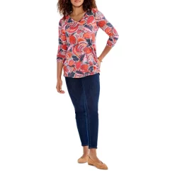 Hot Sale 😀 NZT NIC+ZOE Sweet Dreams Long Sleeve Tee Pink Multi 🤩 -NIC+ZOE Sales unnamed file 692