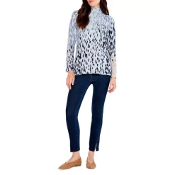 Promo 🥰 NIC+ZOE Cozy Up Spotted Printed Turtleneck Sweater Blue Multi ✔️ -NIC+ZOE Sales unnamed file 709