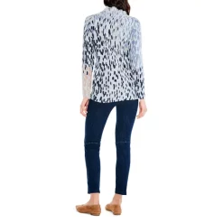 Promo 🥰 NIC+ZOE Cozy Up Spotted Printed Turtleneck Sweater Blue Multi ✔️ -NIC+ZOE Sales unnamed file 710