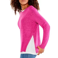 Budget 🔥 NZT NIC+ZOE Sweet Dreams Long Sleeve Double Layered Top Water 🛒 -NIC+ZOE Sales unnamed file 72