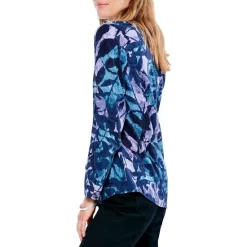 Best Sale 🎁 NIC+ZOE Indigo Vines Live In V Neck Tie Front Blouse Blue Multi 🌟 -NIC+ZOE Sales unnamed file 725