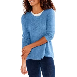 Budget 🔥 NZT NIC+ZOE Sweet Dreams Long Sleeve Double Layered Top Water 🛒 -NIC+ZOE Sales unnamed file 75