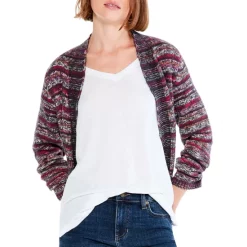 Best deal 🎉 NIC+ZOE Shadow Sunset Stripe Cardigan Pink Mix 🧨