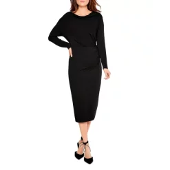 Promo 🥰 NIC+ZOE Eaze Midi 👗 Dress Black Onyx 👏