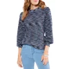 Best Sale 🥰 NIC+ZOE Femme Sleeve Space Dye Sweater Indigo Mix 🎉