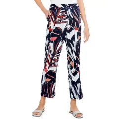 Outlet ✔️ NIC+ZOE Seaside Shade Wide-Leg Ankle Pants Indigo Multi 🔥