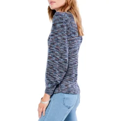 Best Sale 🥰 NIC+ZOE Femme Sleeve Space Dye Sweater Indigo Mix 🎉 -NIC+ZOE Sales unnamed file 84