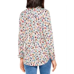 Promo 🤩 NIC+ZOE Have A Seat Long Sleeve Blouse Green Mult 🔥 -NIC+ZOE Sales unnamed file 844