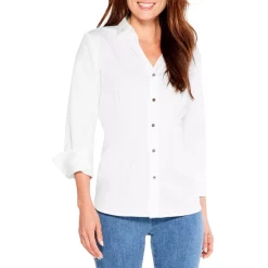 Outlet 🎉 NIC+ZOE Collared Bistro 👚 Shirt Paper White ❤️